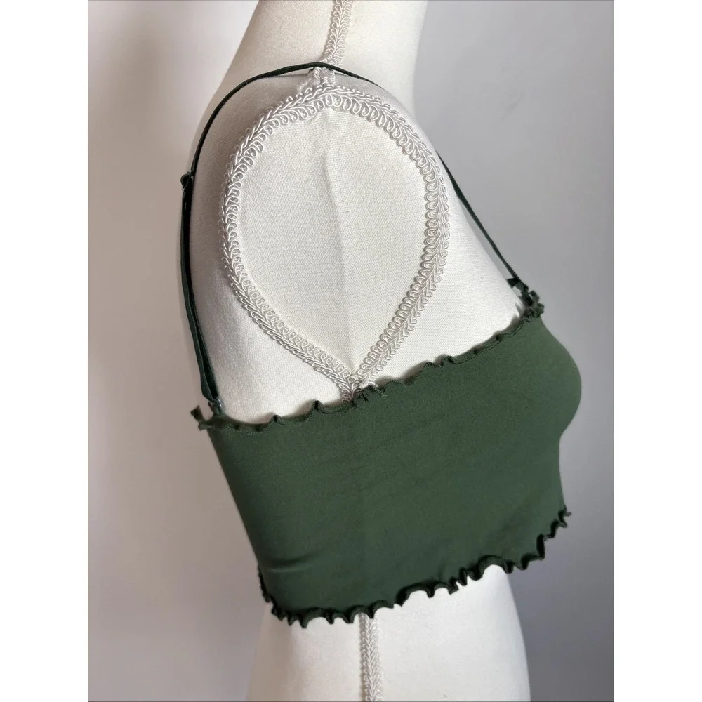 Intimately Free People Crop Top M/L Green Seamless Convertible Strap‎ Brami